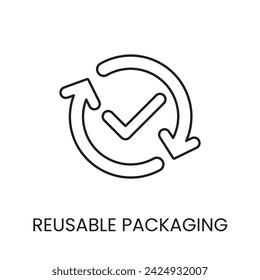 Icono de línea reutilizable en vector con trazo editable para empaquetado