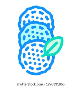 reusable makeup remover pads color icon vector. reusable makeup remover pads sign. isolated symbol illustration