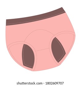 Reusable menstrual panties. Modern plastic free menstrual products. Zero waste periods. Ecological lifestyle. Vector illustration