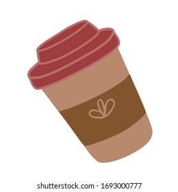Reusable mug. A set of durable items and products for zero waste lifestyle. Simple vector illustration.