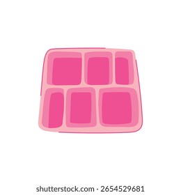 wiederverwendbarer Cartoon mit mehrteiligem Tablett. umweltfreundliche Kunststoff, rostfrei leckdicht, mikrowellengeeignet Geschirrspüler wiederverwendbare Multi-Abschnitt-Menüschale Schild. einzelne Symbol, Vektorgrafik