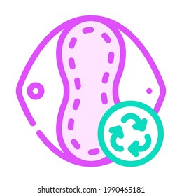 reusable pad zero waste color icon vector. reusable pad zero waste sign. isolated symbol illustration