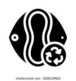 reusable pad zero waste glyph icon vector. reusable pad zero waste sign. isolated contour symbol black illustration