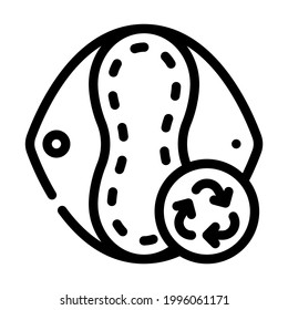 vector de icono de línea de desperdicio cero de almohadilla reutilizable. señal de cero desperdicio de almohadilla reutilizable. símbolo de contorno aislado ilustración negra