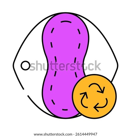 reusable pad zero waste line icon vector. reusable pad zero waste sign. isolated symbol illustration