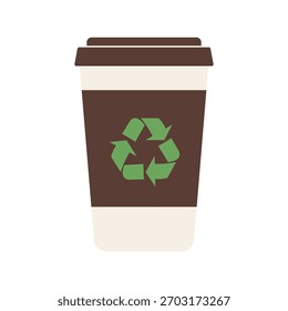 Icono ambiental reciclable de la taza de café