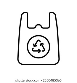 Ícone de saco plástico reutilizável ou reciclável
