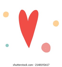 Reusable red heart element. Recycling plastic, zero waste and eco bottle and pack.