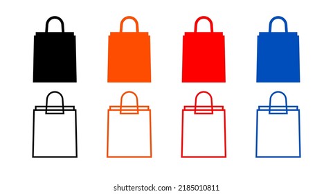 Reusable shopping bag flat icon design vector. Online marketplace symbol illustration.
