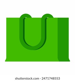 Reusable shopping bag vector cartoon illustration isolated on a white background.