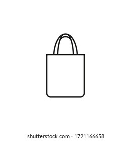 Reusable shopping tote bag icon. Vector. Line style.	