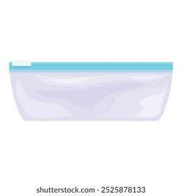Reusable silicone zipper storage bag for food is lying horizontally isolated on white background