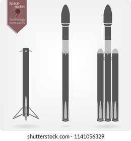 Reusable Space Rocket flat icon