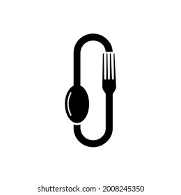 Reusable spoon and fork recycling food restaurant logo designs simple 