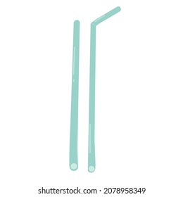 reusable steel drinking straw in metallic color. Metal drinking straws. eco friendly, zero waste