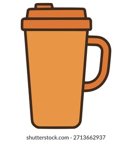 Diseño de Plantilla de Ilustración vectorial de color plano de taza térmica reutilizable