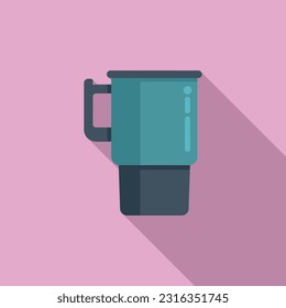 Reusable thermo cup icon flat vector. Coffee vacuum. Water thermal