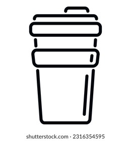 Reusable thermo cup icon outline vector. Coffee vacuum. Water thermal