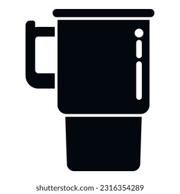 Reusable thermo cup icon simple vector. Coffee vacuum. Water thermal