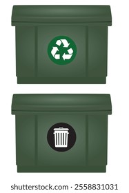 Reusable and trash bin. vector illustration