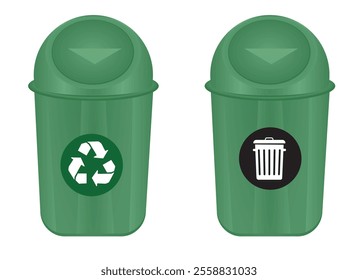 Reusable and trash bin. vector illustration