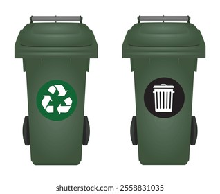 Reusable and trash bin. vector illustration