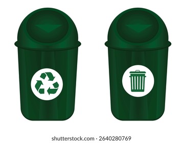 Reusable and trash bin. vector illustration	