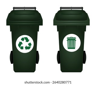 Reusable and trash bin. vector illustration	
