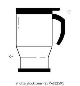 Reusable Travel Mug Vector Icon Design