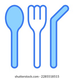 Reusable utensils vector design in modern style, isolated on white background