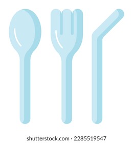 Diseño vectorial de utensilios reutilizables en estilo moderno, aislado en fondo blanco