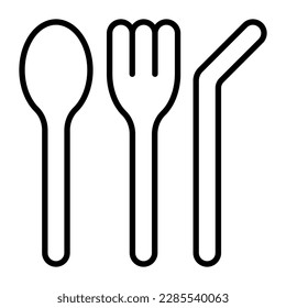 Reusable utensils vector design in modern style, isolated on white background