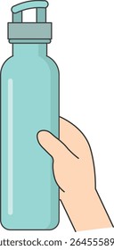 Reusable Water Bottle in Hand Illustration

