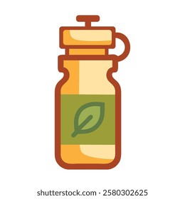 A reusable water bottle icon representing eco friendly hydration and sustainability