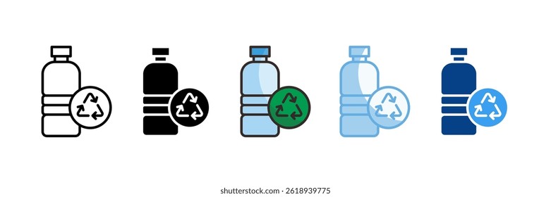 Reusable Water Bottle Icon Set Multiple Style Collection