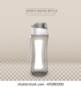 reusable water bottle without label  isolated on transparent background. 3D illustration