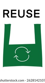 Reuse bag green color black color object icon sign symbol shopping recycling environment reuse recycle plastic garbage sustainable environment food market organic waste retail pollution day plastic 