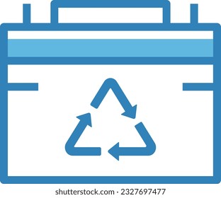 Wiederverwenden von blauem Symbol für Akku - Einzelsymbol, Vektorgrafik 