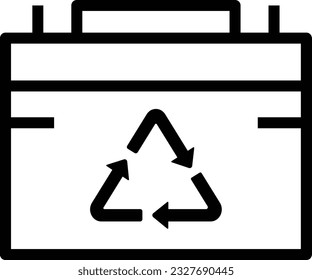 Reuse Battery Line Icon - Single Icon, Vector 