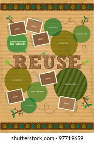 reuse campaign poster with paper and photo element