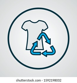 Reuse clothes icon colored line symbol. Premium quality isolated t-shirt element in trendy style.