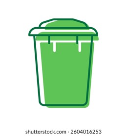 Reuse Eco Container Icon. Recycling Bin for Organic Garbage Pictogram. Ecology Recycle Basket Icon. Environmental Conservation. Editable Stroke. Isolated Vector Illustration.
