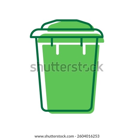 Reuse Eco Container Icon. Recycling Bin for Organic Garbage Pictogram. Ecology Recycle Basket Icon. Environmental Conservation. Editable Stroke. Isolated Vector Illustration.
