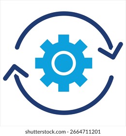 Reuse Flat Blue Icon Vector Illustration