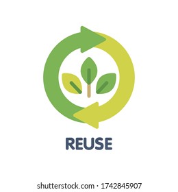 Reuse flat icon style illustration design on white background eps.10