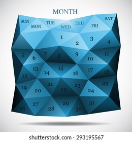 Reuse geometric calendar vector. Flexible to change the date and month in every year.