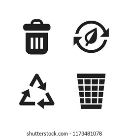 reuse icon. 4 reuse vector icons set. trash bin, trash and recycling icons for web and design about reuse theme