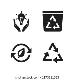 reuse icon. 4 reuse vector icons set. responsible energy use, recycle bin and recycling icons for web and design about reuse theme