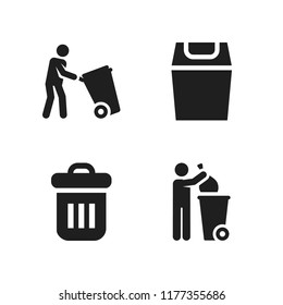 reuse icon. 4 reuse vector icons set. trash, garbage and garbage can icons for web and design about reuse theme