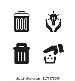 reuse icon. 4 reuse vector icons set. trash, garbage and recycling icons for web and design about reuse theme